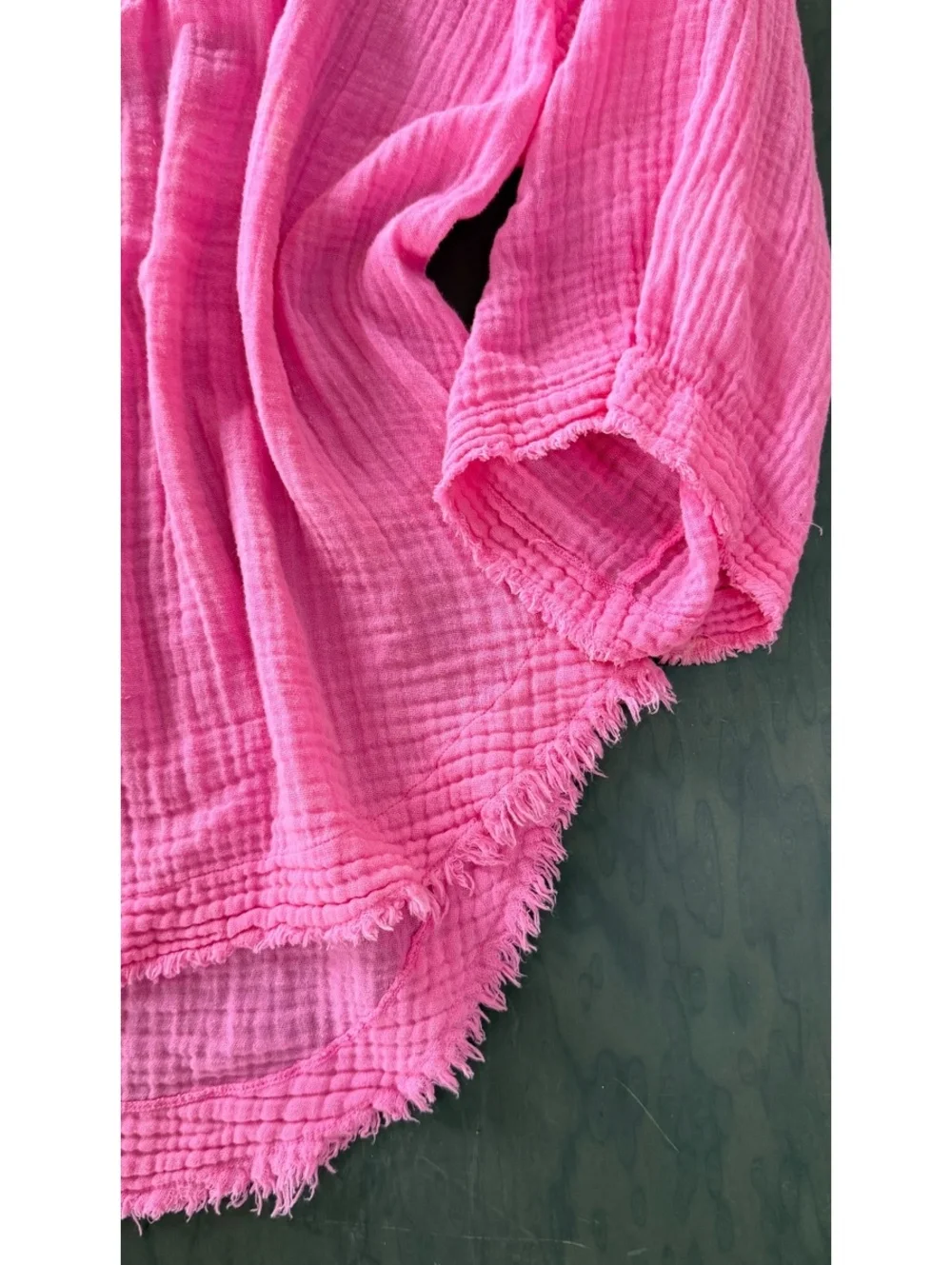 9 Seed Resort Pink Gauze V-Neck Blouse